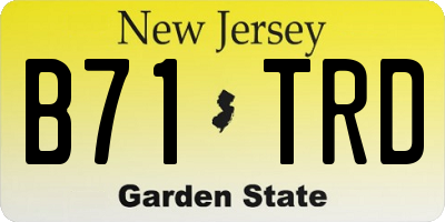 NJ license plate B71TRD