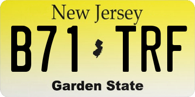 NJ license plate B71TRF