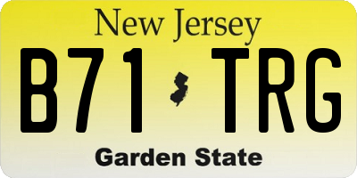 NJ license plate B71TRG