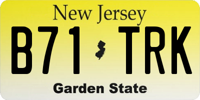 NJ license plate B71TRK