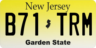 NJ license plate B71TRM