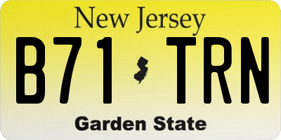 NJ license plate B71TRN