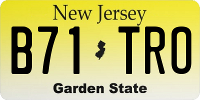 NJ license plate B71TRO