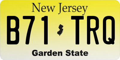 NJ license plate B71TRQ