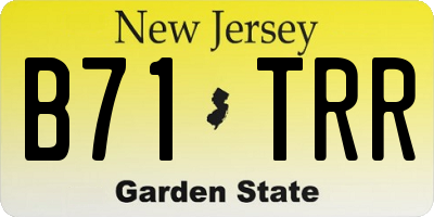 NJ license plate B71TRR
