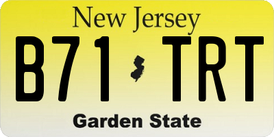 NJ license plate B71TRT