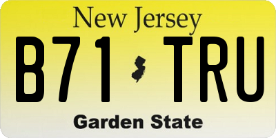 NJ license plate B71TRU