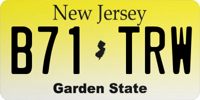 NJ license plate B71TRW