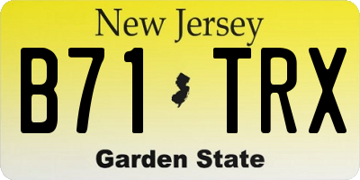 NJ license plate B71TRX