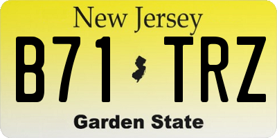 NJ license plate B71TRZ