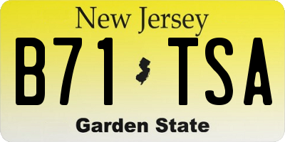 NJ license plate B71TSA