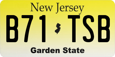 NJ license plate B71TSB