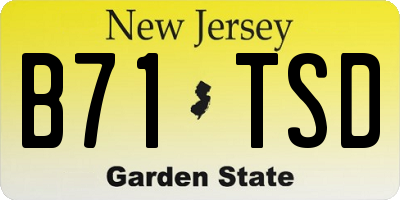 NJ license plate B71TSD