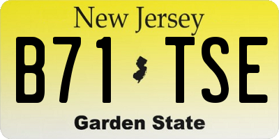NJ license plate B71TSE