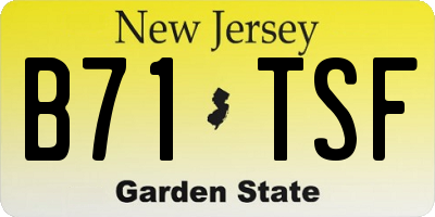 NJ license plate B71TSF