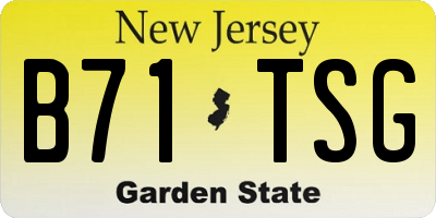 NJ license plate B71TSG