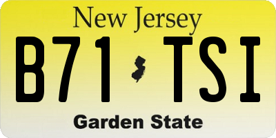 NJ license plate B71TSI