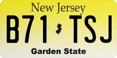 NJ license plate B71TSJ