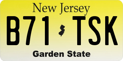 NJ license plate B71TSK