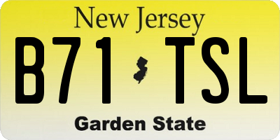 NJ license plate B71TSL