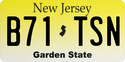 NJ license plate B71TSN