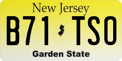 NJ license plate B71TSO