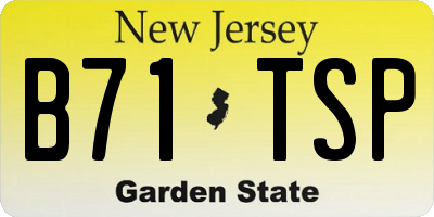 NJ license plate B71TSP