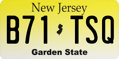 NJ license plate B71TSQ