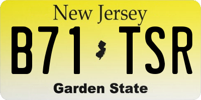 NJ license plate B71TSR