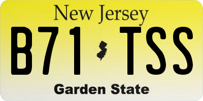 NJ license plate B71TSS