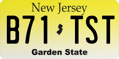 NJ license plate B71TST