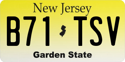 NJ license plate B71TSV