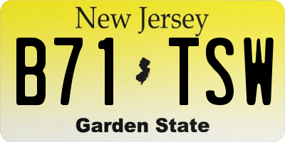 NJ license plate B71TSW