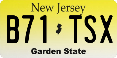 NJ license plate B71TSX