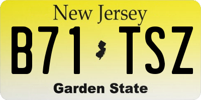 NJ license plate B71TSZ