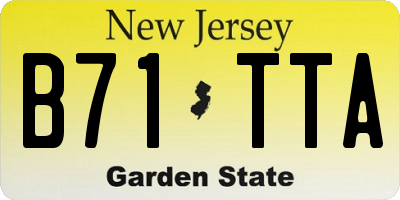 NJ license plate B71TTA