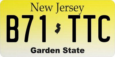 NJ license plate B71TTC