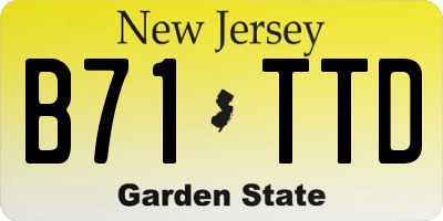 NJ license plate B71TTD