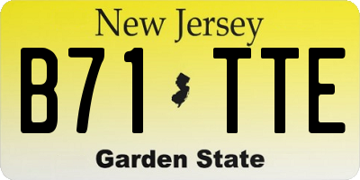 NJ license plate B71TTE