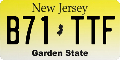 NJ license plate B71TTF
