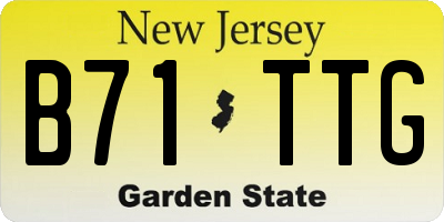 NJ license plate B71TTG