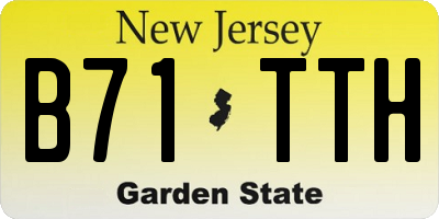 NJ license plate B71TTH