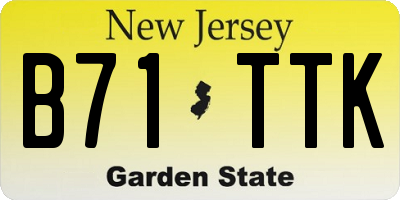 NJ license plate B71TTK