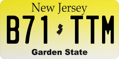 NJ license plate B71TTM
