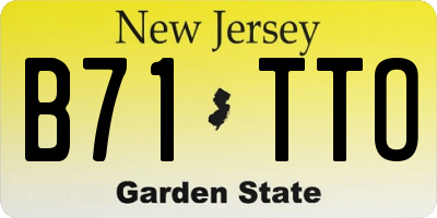NJ license plate B71TTO