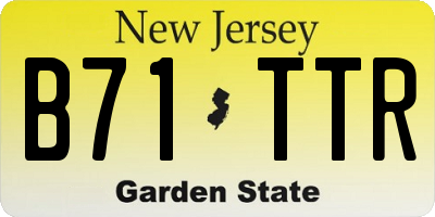 NJ license plate B71TTR