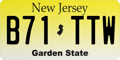 NJ license plate B71TTW