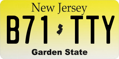 NJ license plate B71TTY