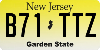 NJ license plate B71TTZ
