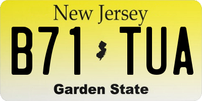 NJ license plate B71TUA